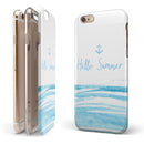 Hello Summer Anchor Watercolor Blue V1 iPhone 6/6s or 6/6s Plus 2-Piece Hybrid INK-Fuzed Case