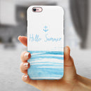 Hello Summer Anchor Watercolor Blue V1 iPhone 6/6s or 6/6s Plus 2-Piece Hybrid INK-Fuzed Case