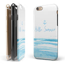 Hello Summer Anchor Watercolor Blue V1 iPhone 6/6s or 6/6s Plus 2-Piece Hybrid INK-Fuzed Case