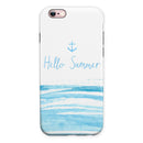 Hello Summer Anchor Watercolor Blue V1 iPhone 6/6s or 6/6s Plus 2-Piece Hybrid INK-Fuzed Case