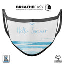 Hello Summer Anchor Watercolor Blue V1 - Made in USA Mouth Cover Unisex Anti-Dust Cotton Blend Reusable & Washable Face Mask with Adjustable Sizing for Adult or Child