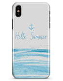 Hello Summer Anchor Watercolor Blue V1 - iPhone X Clipit Case