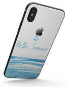 Hello Summer Anchor Watercolor Blue V1 - iPhone X Skin-Kit