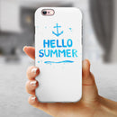 Hello Summer Blue Watercolor Anchor V1 iPhone 6/6s or 6/6s Plus 2-Piece Hybrid INK-Fuzed Case
