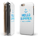 Hello Summer Blue Watercolor Anchor V1 iPhone 6/6s or 6/6s Plus 2-Piece Hybrid INK-Fuzed Case