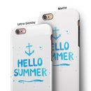 Hello Summer Blue Watercolor Anchor V1 iPhone 6/6s or 6/6s Plus 2-Piece Hybrid INK-Fuzed Case