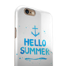 Hello Summer Blue Watercolor Anchor V1 iPhone 6/6s or 6/6s Plus 2-Piece Hybrid INK-Fuzed Case