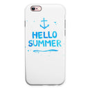 Hello Summer Blue Watercolor Anchor V1 iPhone 6/6s or 6/6s Plus 2-Piece Hybrid INK-Fuzed Case