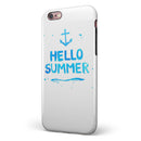 Hello Summer Blue Watercolor Anchor V1 iPhone 6/6s or 6/6s Plus 2-Piece Hybrid INK-Fuzed Case