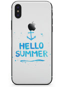 Hello Summer Blue Watercolor Anchor V1 - iPhone X Skin-Kit