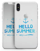 Hello Summer Blue Watercolor Anchor V1 - iPhone X Skin-Kit