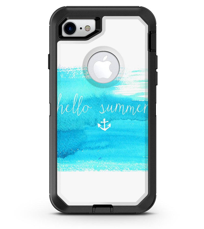 Hello Summer Blue Watercolor Anchor V2 - iPhone 7 or 8 OtterBox Case & Skin Kits