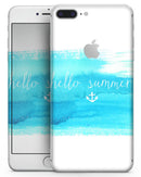 Hello Summer Blue Watercolor Anchor V2 - Skin-kit for the iPhone 8 or 8 Plus