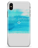 Hello Summer Blue Watercolor Anchor V2 - iPhone X Clipit Case