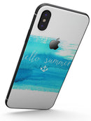 Hello Summer Blue Watercolor Anchor V2 - iPhone X Skin-Kit
