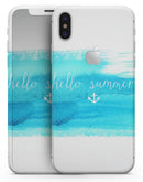 Hello Summer Blue Watercolor Anchor V2 - iPhone X Skin-Kit