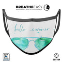 Hello Summer Sunglasses - Made in USA Mouth Cover Unisex Anti-Dust Cotton Blend Reusable & Washable Face Mask with Adjustable Sizing for Adult or Child