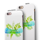 Hello Summer Watercolor Branches iPhone 6/6s or 6/6s Plus 2-Piece Hybrid INK-Fuzed Case