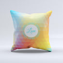 HighLighted Colorful Triangular Love ink-Fuzed Decorative Throw Pillow