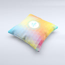 HighLighted Colorful Triangular Love ink-Fuzed Decorative Throw Pillow