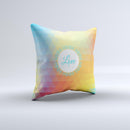 HighLighted Colorful Triangular Love ink-Fuzed Decorative Throw Pillow