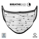 Hipster Arrow Pattern - Made in USA Mouth Cover Unisex Anti-Dust Cotton Blend Reusable & Washable Face Mask with Adjustable Sizing for Adult or Child