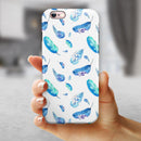 Hipster Feather Pattern iPhone 6/6s or 6/6s Plus 2-Piece Hybrid INK-Fuzed Case