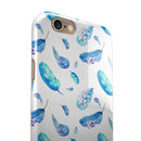 Hipster Feather Pattern iPhone 6/6s or 6/6s Plus 2-Piece Hybrid INK-Fuzed Case