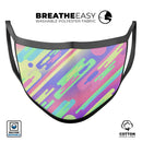 Holographic Retro Shapes - Made in USA Mouth Cover Unisex Anti-Dust Cotton Blend Reusable & Washable Face Mask with Adjustable Sizing for Adult or Child