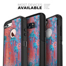 Hot Coral Metal with Turquoise Rust - Skin Kit for the iPhone OtterBox Cases