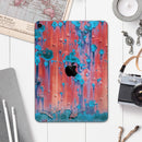 Hot Coral Metal with Turquoise Rust - Full Body Skin Decal for the Apple iPad Pro 12.9", 11", 10.5", 9.7", Air or Mini (All Models Available)