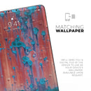 Hot Coral Metal with Turquoise Rust - Full Body Skin Decal for the Apple iPad Pro 12.9", 11", 10.5", 9.7", Air or Mini (All Models Available)