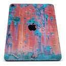 Hot Coral Metal with Turquoise Rust - Full Body Skin Decal for the Apple iPad Pro 12.9", 11", 10.5", 9.7", Air or Mini (All Models Available)