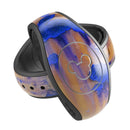Hot Orange Metal with Royal Blue Rust - Decal Skin Wrap Kit for the Disney Magic Band