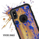 Hot Orange Metal with Royal Blue Rust - Skin Kit for the iPhone OtterBox Cases