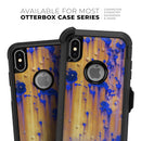 Hot Orange Metal with Royal Blue Rust - Skin Kit for the iPhone OtterBox Cases
