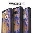 Hot Orange Metal with Royal Blue Rust - Skin Kit for the iPhone OtterBox Cases