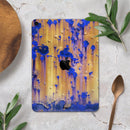 Hot Orange Metal with Royal Blue Rust - Full Body Skin Decal for the Apple iPad Pro 12.9", 11", 10.5", 9.7", Air or Mini (All Models Available)
