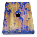 Hot Orange Metal with Royal Blue Rust - Full Body Skin Decal for the Apple iPad Pro 12.9", 11", 10.5", 9.7", Air or Mini (All Models Available)