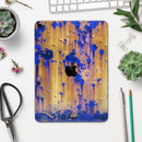 Hot Orange Metal with Royal Blue Rust - Full Body Skin Decal for the Apple iPad Pro 12.9", 11", 10.5", 9.7", Air or Mini (All Models Available)