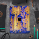 Hot Orange Metal with Royal Blue Rust - Full Body Skin Decal for the Apple iPad Pro 12.9", 11", 10.5", 9.7", Air or Mini (All Models Available)