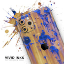 Hot Orange Metal with Royal Blue Rust  - Protective Skin Wrap & Decal – Compatible with iPhone SE to iPhone 17 Pro Max (All Models)