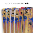 Hot Orange Metal with Royal Blue Rust  - Protective Skin Wrap & Decal – Compatible with iPhone SE to iPhone 17 Pro Max (All Models)