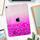 Hot Pink & Silver Glimmer Fade - Full Body Skin Decal for the Apple iPad Pro 12.9", 11", 10.5", 9.7", Air or Mini (All Models Available)