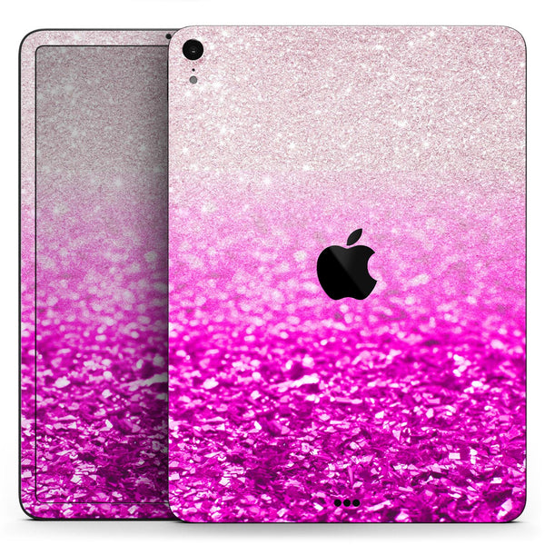Hot Pink & Silver Glimmer Fade - Full Body Skin Decal for the Apple iPad Pro 12.9", 11", 10.5", 9.7", Air or Mini (All Models Available)