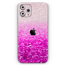 Hot Pink & Silver Glimmer Fade  - Protective Skin Wrap & Decal – Compatible with iPhone SE to iPhone 17 Pro Max (All Models)