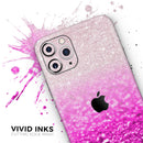 Hot Pink & Silver Glimmer Fade  - Protective Skin Wrap & Decal – Compatible with iPhone SE to iPhone 17 Pro Max (All Models)