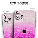 Hot Pink & Silver Glimmer Fade  - Protective Skin Wrap & Decal – Compatible with iPhone SE to iPhone 17 Pro Max (All Models)