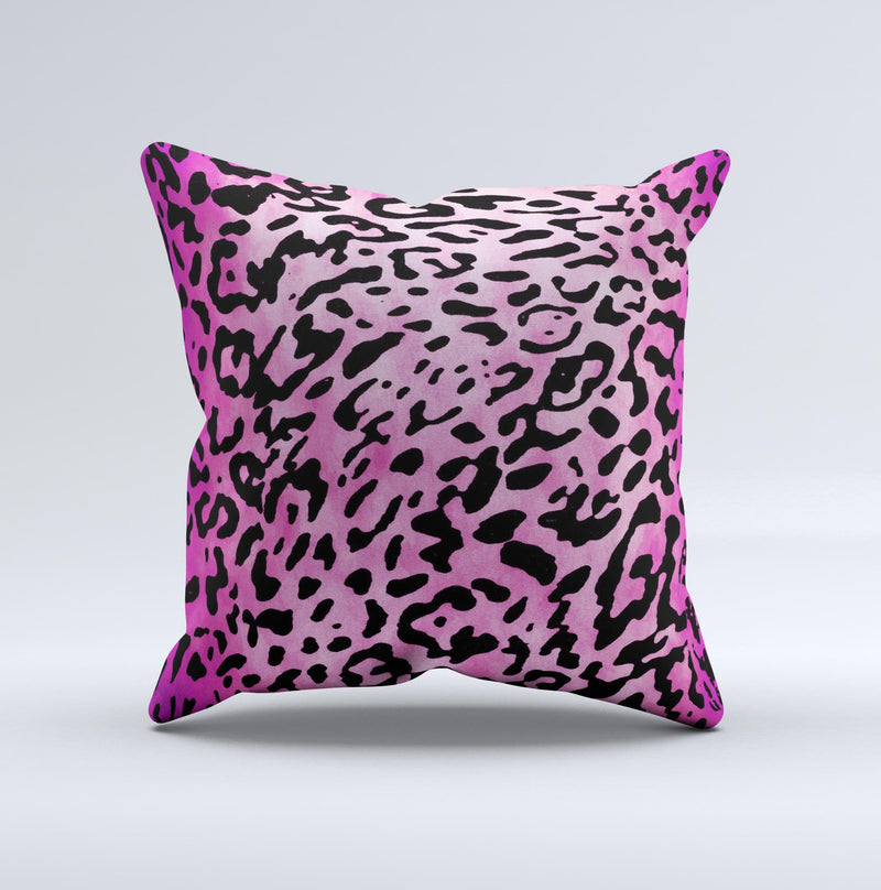Hot Pink Cheetah Animal Print Ink-Fuzed Decorative Throw Pillow