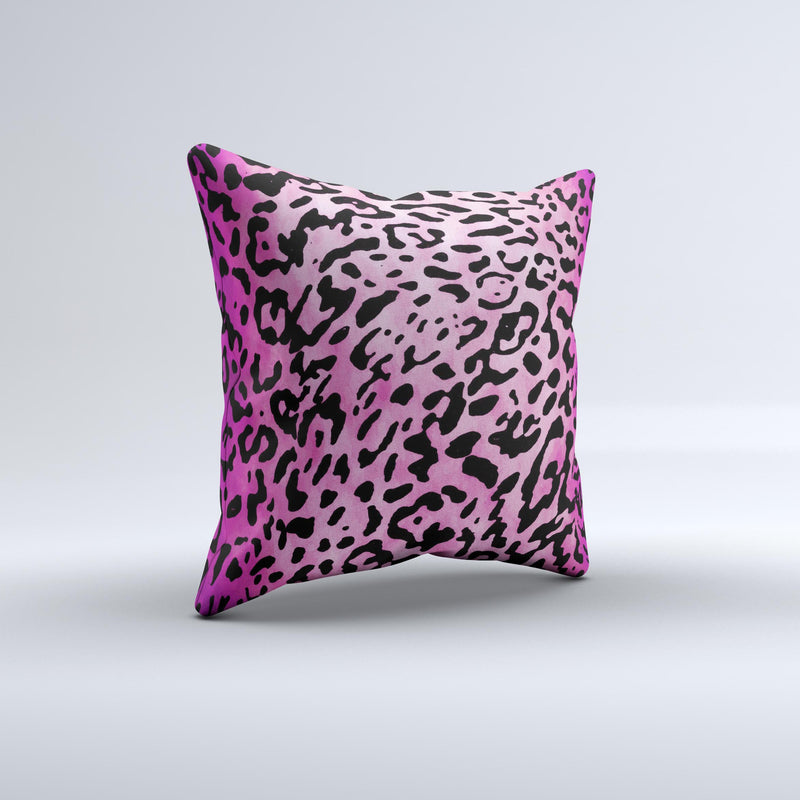Hot Pink Cheetah Animal Print Ink-Fuzed Decorative Throw Pillow